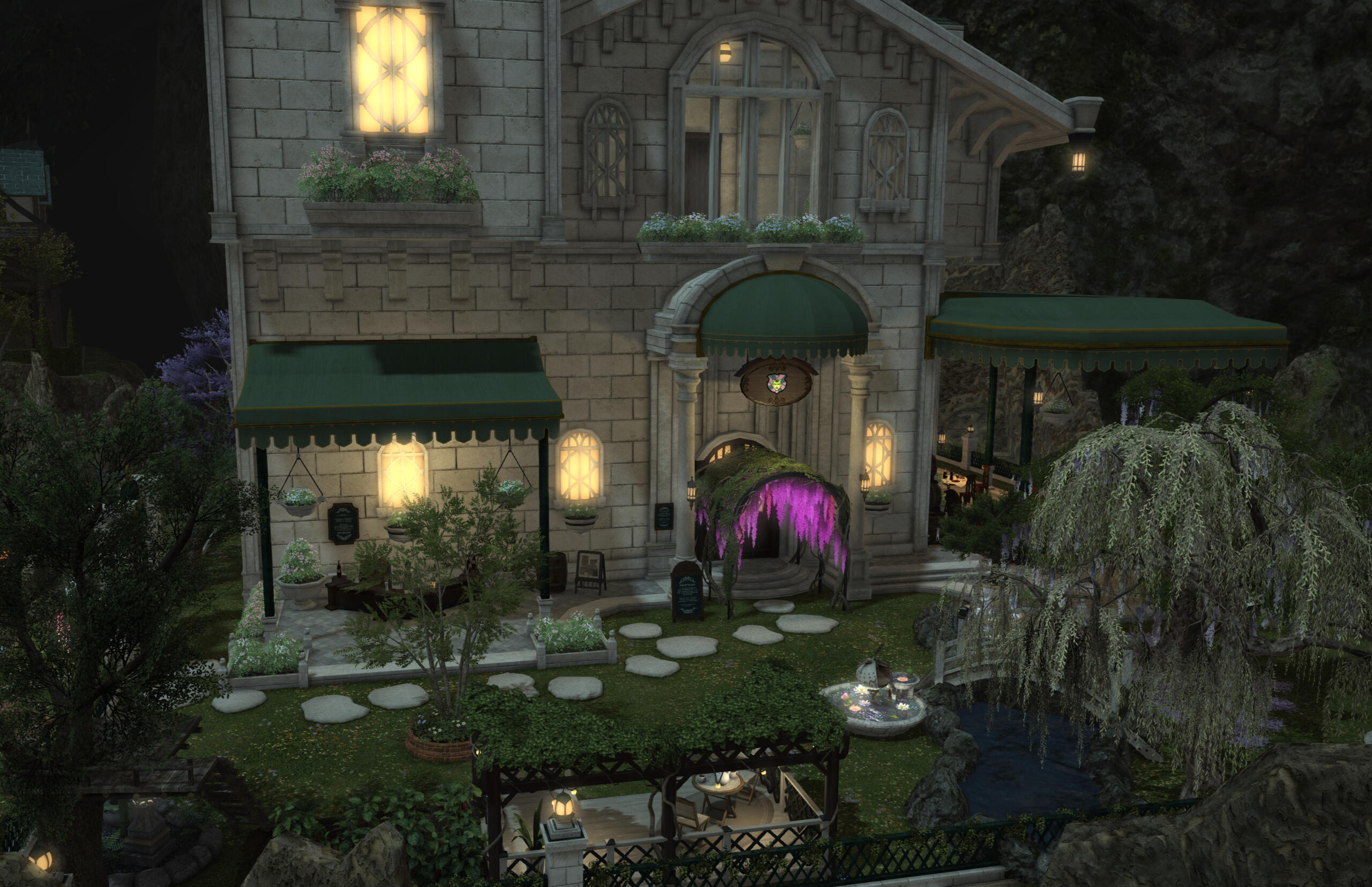 Exterior view of the Gaelicat's Rest resort and academy